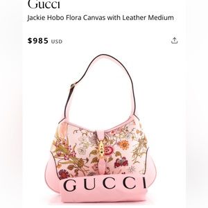 Gucci Jackie Hobo Floral canvas with leather size medium